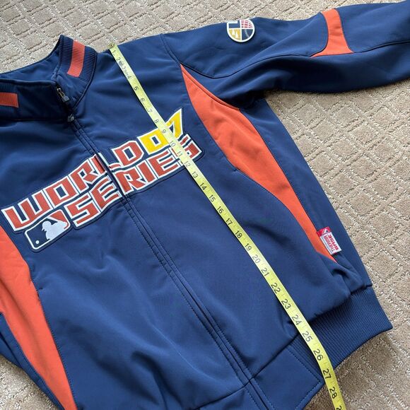 2007 MLB World Series Majestic Therma Base Jacket Mens M Navy Orange Full Zip - Picture 10 of 11